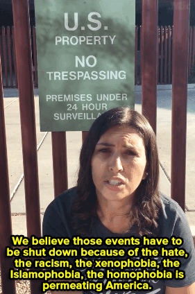 micdotcom:Trump protestors Michael Cassidy, Stephany Laughlin and Jacinta Gonzalez, all of whom are 