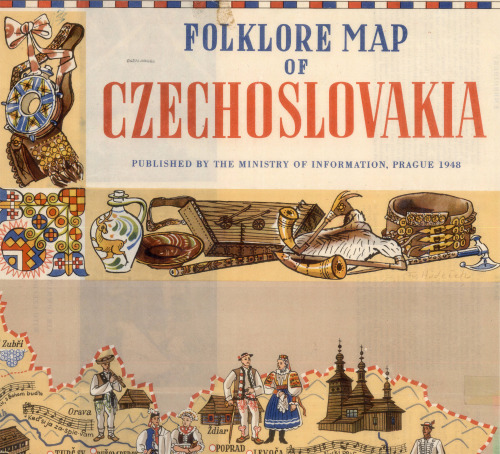 Look at this beauty! This Folklore Map of Czechoslovakia was published by the 1948 Ministry of Infor
