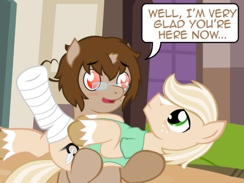 nopony-ask-mclovin:  Jay: … eh better you put me down….Anyway congrats to everybody who noticed jay wasn’t on the chair!So can you find the other detail no one noticed so far about the hospital arc….?  X3 Kiiiiiiissss~!