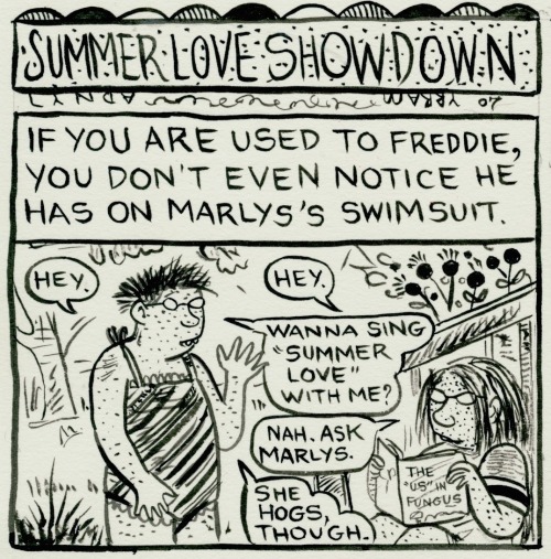 thenearsightedmonkey: Summer lovin and hatin from Marlys!