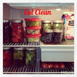 fitnessisbeauty:  I love Mason Jars to store my fruits and veggies!!! Everything clean and ready to eat do you prepare you’re meals for the week? DBL Tap if you do!🙅🍓🍉🍇🍊 #veggies #foodporn #fitnessisbeauty #fitfam #beachbody #beachbodycoach