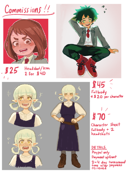 mallowboo: Commissions Open!!! DM if you have any questions. Reblogs appreciated. 