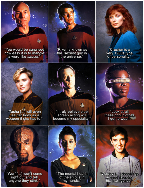 unknownsample:Quotes from the TNG cast, as reported in Star Trek The Next Generation Official Magazi