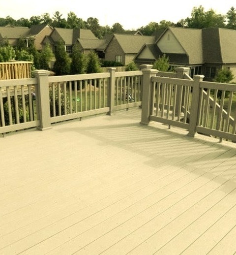 Uncovered In AtlantaExample Of A Large Classic Backyard Deck Design With No Cover