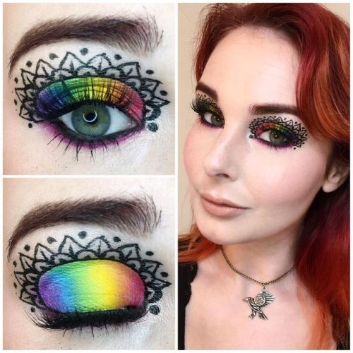 Mandala-ish eye using SugarPill shadows Love+, Flamepoint, Buttercupcake, Acid Berry, Afterparty, Po