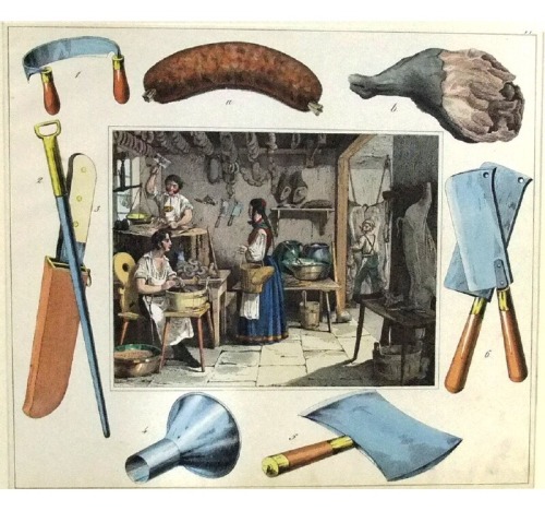 design-is-fine:30 handicraft workshops, from a children’s book, 1835. Baker, bookbinder, butcher, ca