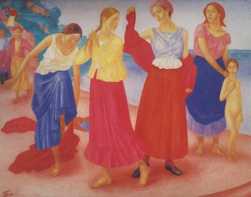Girls on the Volga, 1915, Kuzma Petrov-Vodkin