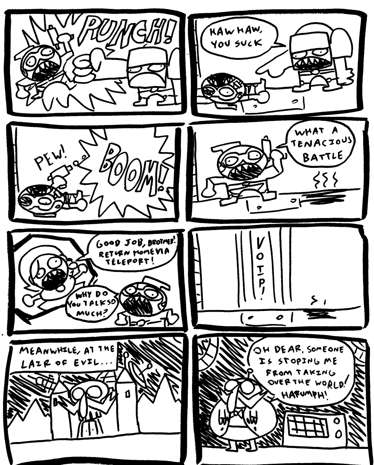 Here’s a dumb comic I made for school. My main goal was to make an, “Anti-Story”.