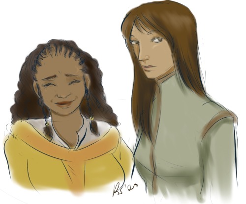 Quick art of two secondary characters from my novel, The Mirror of Medorn. I reached the halfway poi
