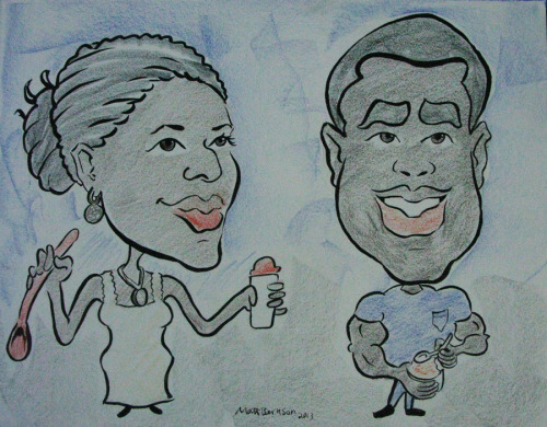 Here’re s'more caricatures I drew at Dairy Delight, the sweetest place to get ice cream.    Ink and woodless colored pencil on paper, 11"x14" Matt Bernson 2013