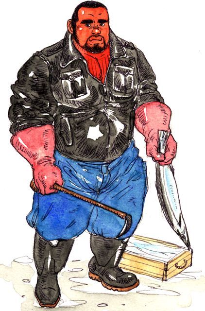 gaymanga:  jiropon1964:  2006年　　落書き。  Fishmonger rakugaki (graffiti)