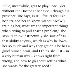 tinyconfusion:another on-brand billie piper thing … her talking about how much the doctor loved rose tyler 
