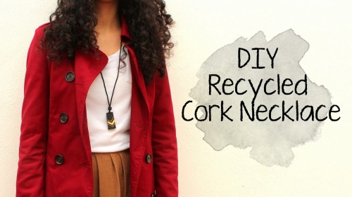 Learn how to make this recycled necklace using a wine cork and some nail polish! For full instructio