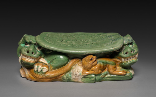 Headrest with Three Lions, 916, Cleveland Museum of Art: Chinese ArtSize: Overall: 13.4 x 37.9 x 18.