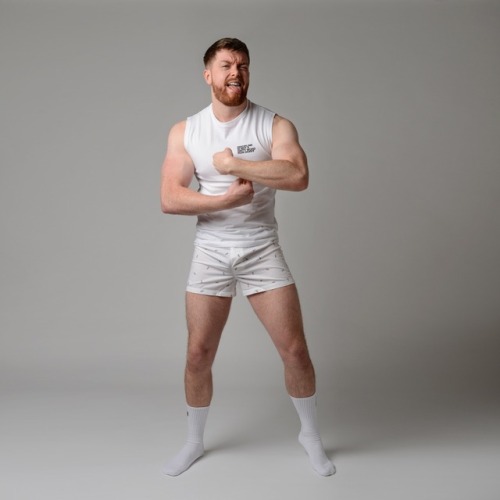 chrisjonesgeek:  I spent 40 minutes trying to lick my own elbow, and all I got was this nice photo from @snootyfoximages. #flexfriday (Top/Boxers/Socks @rondorff) #rondorff