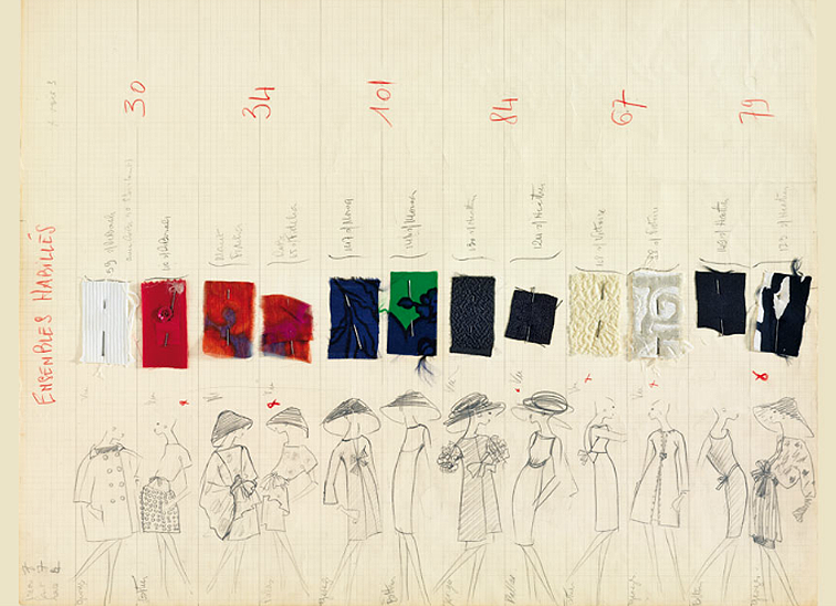 design-is-fine:Yves Saint Laurent, production boards. More to see: Fondation Pierre
