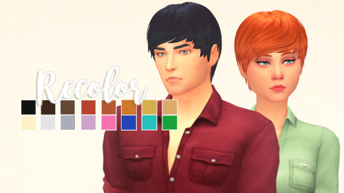 redluft:  Simpliciaty - Lannis Hair - CLAYFIED A maxis-match retexture - 16 EA colors- Male &amp