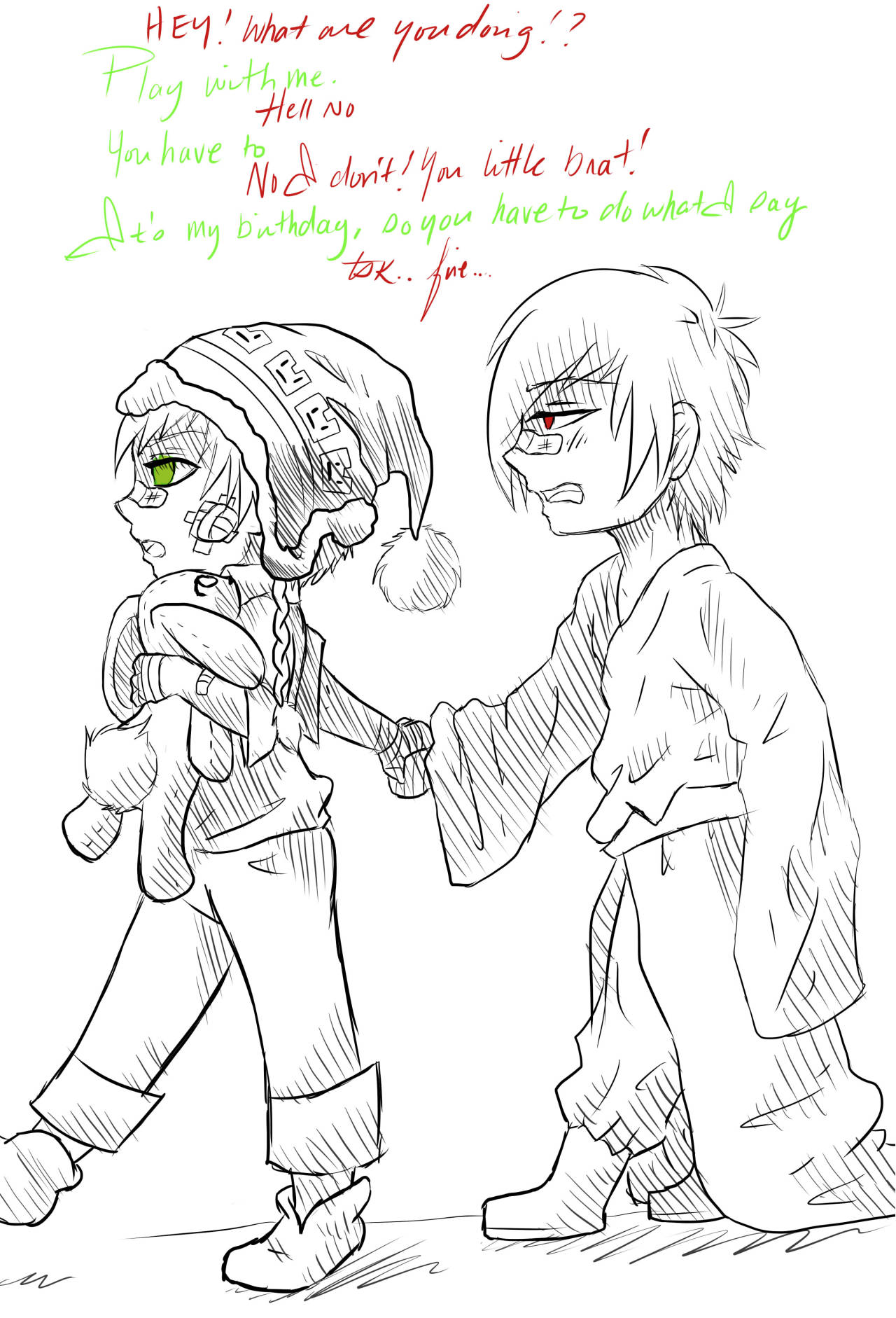 darkysartdungeon:  It’s kind of late, but I forgot that I drew AU kid Noiz and