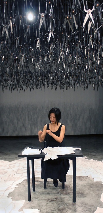 headspace-hotel:asylum-art-2:  Beili Liu - The Mending Project (2011)   “…Hundreds of Chinese scisso