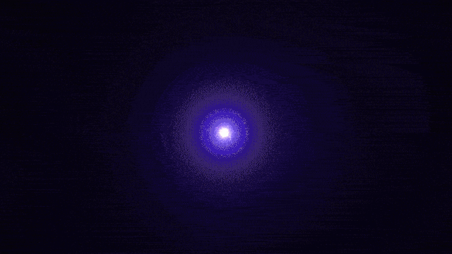 The animation begins with a tiny dot of purplish light which quickly explodes, with a flash of light blossoming out to cover the whole frame. The light subsides and the screen shows galaxies of smudgy or spiral shapes racing outward from the center of the frame. Credit: NASA’s Goddard Space Flight Center