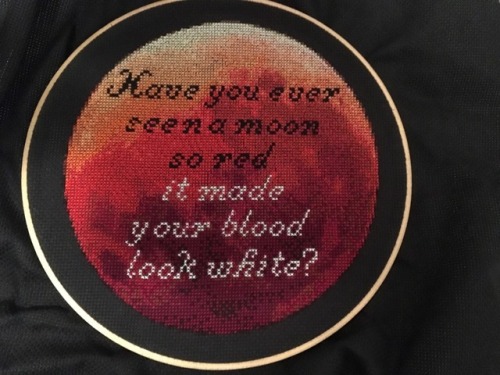 goodbyeomelas:I finally finished this thing! I love how photorealistic cross-stitch looks, but it ta