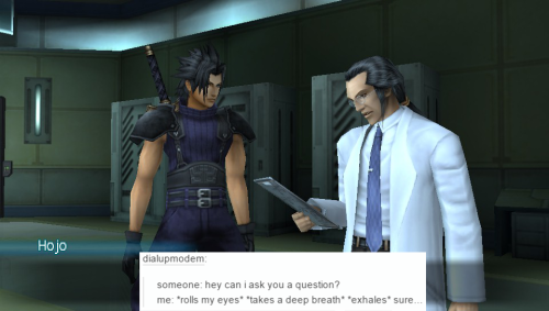 Bonus:Hojo + text posts(Vincent only) (Vincent and Lucrecia) (The Dream Team) (Yuffie only) (Cloud a