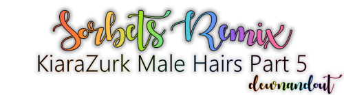 9 KiaraZurk Male Hairs in Sorbets Remix9 masculine hairs in all 76 Sorbets Remix ColoursCredits to @