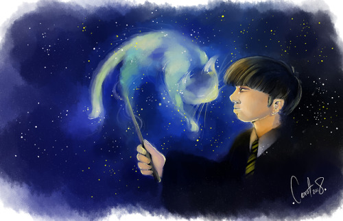 A happy birth to @spoofen / @spoofenshmirtzI made mob!HogwartsAu digitally to you. And i got carried