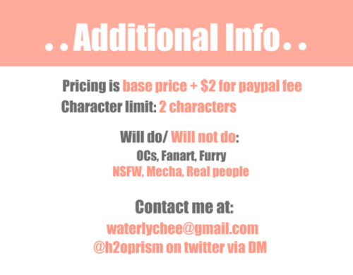 Sorry for reuploading this, but I changed my prices due to underestimating how long these commission