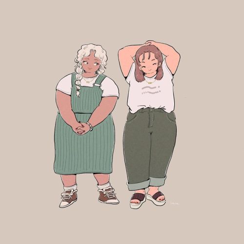 haraatsume: . . . . . #illustration #girl #girls #plussize #plussizefashion #bodypositivity #イラスト #