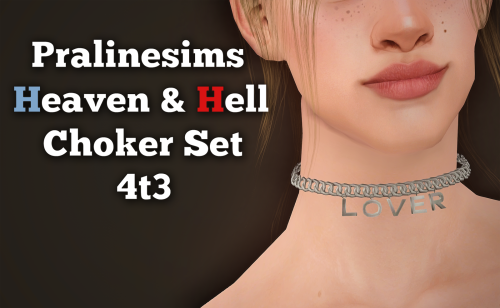 rollo-rolls:Pralinesims Heaven & Hell Choker Set 4t3:▬ polycount: all of them are around 5,5