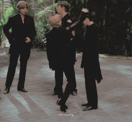 calicooky:the facts of life: the earth is round and black swan jikook really can’t keep their hands 