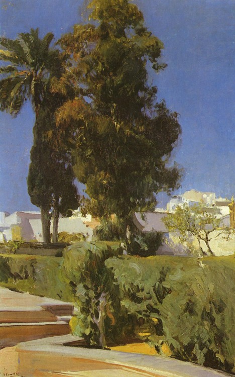 joaquin-sorolla: Gardens of Alcazar (Sevilla), 1910, Joaquín SorollaMedium: oil,canvashttps:/