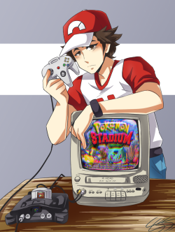geneseedraws:  Red never wants to give up playing the classics °+(*´∀｀)ｂ°+° I hc him only wanting to play his older game consoles, never updating to current gens, hehe. Also there’s a bonus on twitter. 