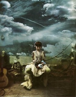howtoseewithoutacamera:  by    Jan Saudek     Girl Seated Listening to Music, 1980