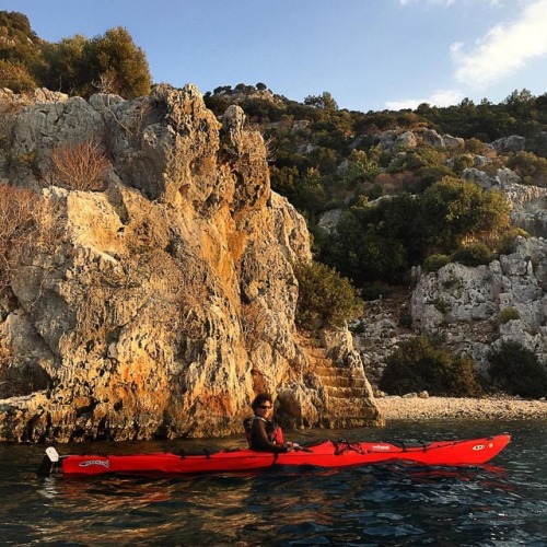 Stairs of ancient Lycia #kaş #likya⛵⚓ #kayaking_Turkey #challenge #mediterrean #kajakk #kajak #canoe
