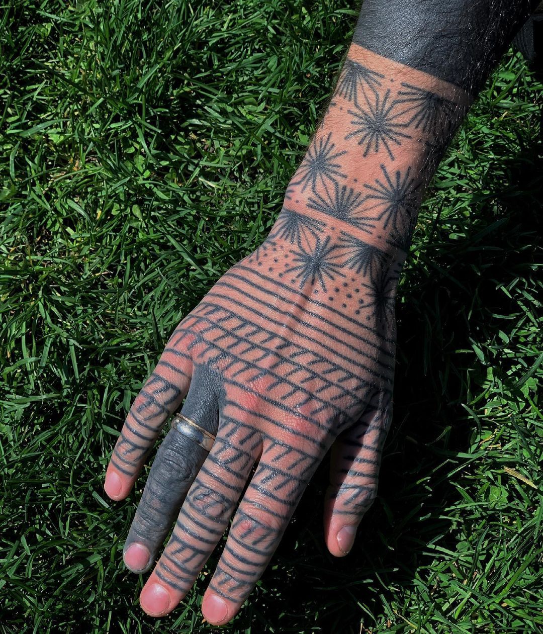 Bastien Jean  Tattooing  Healed wrist hand and finger on my friend