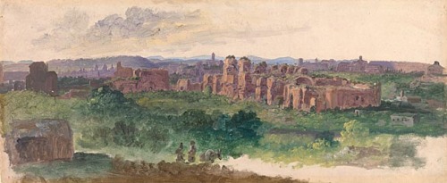 Distant View of Rome with the Baths of Caracalla by Heinrich Buerkel 
