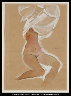 adhemarpo:  Egon Schiele - Nu passant une chemise (1910)