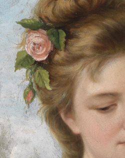 greuze:  T. Mazzoni, Girl With Roses (Detail)Oil