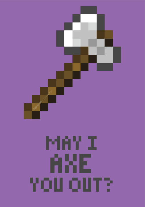 tairupanda:  gameranx:  Minecraft Valentine’s Day Card created by Marissa  for the orange guy 