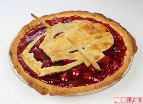 marvelentertainment:We’re celebrating ‪‎Pi Day‬ with this epic Ultron-inspired cherry pie! Tasty, ye