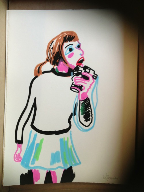 drawingsofgirlson:Tumblr Girl 19gpoy me licking cameraby jon burgerman