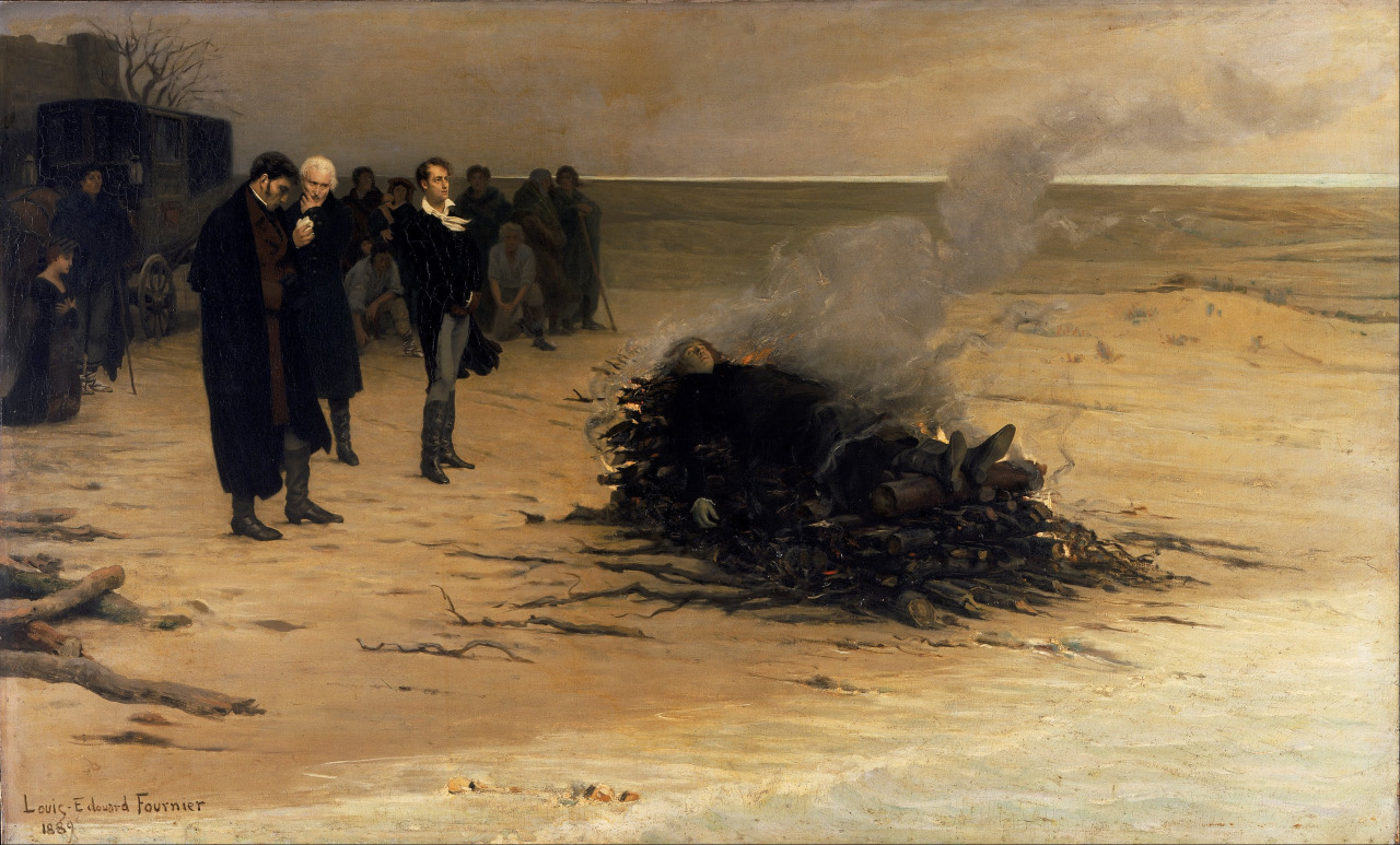baucissaid:
“ The funeral of Shelley by Louis Edouard Fournier (1889)
”