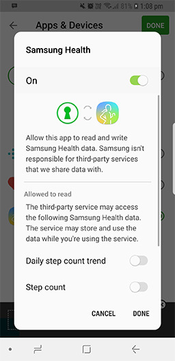 does fitbit connect with samsung health