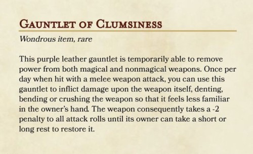 colbyjackhomebrew:I’m running a oneshot tomorrow and decided to give each of the players a magical i