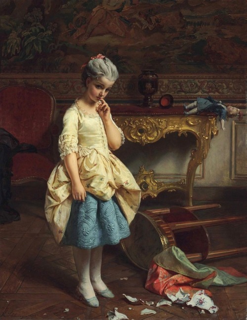  Heinrich Wilhelm Schlesinger (1814-1893) Un petit faux pas 1879. Private collection. Генрих Вильгел