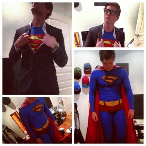 supermanfetish:  Getting my #superman #cosplay #fashion on!! #clarkkent #kalel #transformation #inst