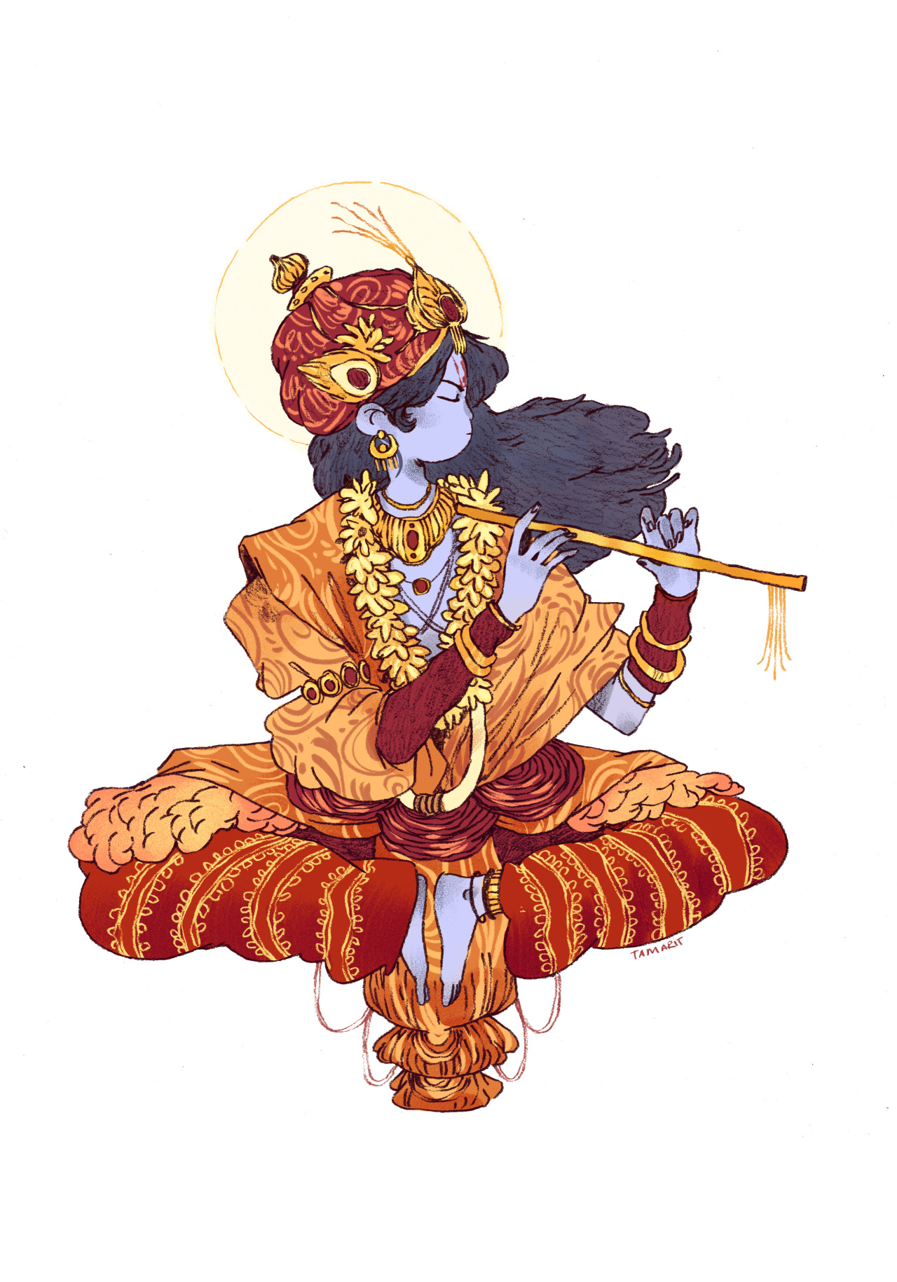 ntamarit:     I’m not into hinduism at all so I totally made up this kind of Krishna