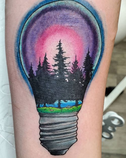 <p>Light bulb inspired by Electric Forest done today at The Phoenix.   Thanks for your trust Lexie!<br/>
.<br/>
#ladytattooer #thephoenix #copperphoenix #shelbyvilleindiana #indianapolistattoo #indylocal #do317 #indytattoo #circlecity #waverlycolorco #industryinks #yournewfavoriteink #eztattooing #wearesorrymom #stigmarotary #electricforest #colortattoo #lightbulb #firsttattoo  (at Shelbyville, Indiana)<br/>
<a href="https://www.instagram.com/p/CNJa_gGrbp9/?igshid=1kqp2wefcj30h">https://www.instagram.com/p/CNJa_gGrbp9/?igshid=1kqp2wefcj30h</a></p>
